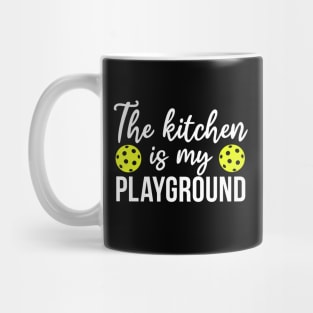 funny pickleball player and lover gift for grandma and grandpa the kitchen is my playgroung Mug